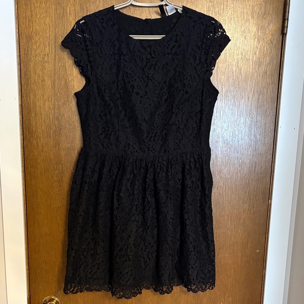 Divided Black Lace Mini Dress